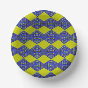 blau-gelbes Musterdesign Pappteller