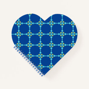 Blau-gelbes pixeliges Muster Notizblock