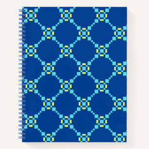 Blau-gelbes Pixelmuster Notizblock