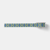 Blau-gelbes Satinband mit Muster (Vorderseite)