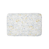 Blau Gelbes Wildblumenmuster Badematte (Vorderseite)