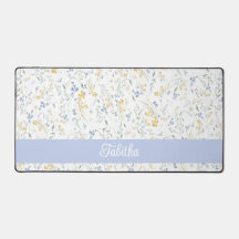 Blau Gelbes Wildblumenmuster Benutzerdefinierter N
