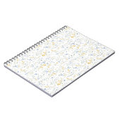 Blau Gelbes Wildblumenmuster Notizblock (Linke Seite)