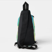 Blau-Gelbgrün gestreiftes Muster Crossbody Bag (Rückseite)