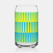 Blau-Gelbgrün gestreiftes Muster Dosenglas (Rückseite)