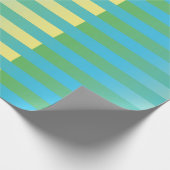 Blau-Gelbgrün gestreiftes Muster Geschenkpapier (Ecke)