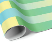 Blau-Gelbgrün gestreiftes Muster Geschenkpapier (Rolleneckpunkt)