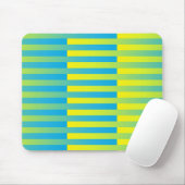 Blau-Gelbgrün gestreiftes Muster Mousepad (Mit Mouse)