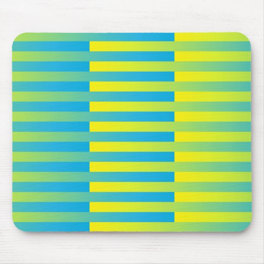 Blau-Gelbgrün gestreiftes Muster Mousepad (Vorne)