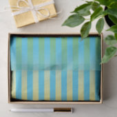 Blau-Gelbgrün gestreiftes Muster Seidenpapier (Geschenk)