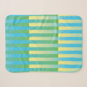 Blau-Gelbgrün gestreiftes Muster Sherpadecke (Vorderseite (Horizontal))