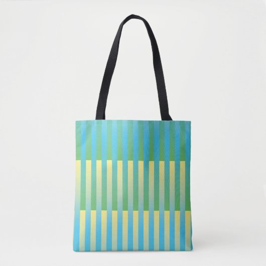 Blau-Gelbgrün gestreiftes Muster Tasche (Vorderseite)