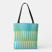 Blau-Gelbgrün gestreiftes Muster Tasche (Rückseite)
