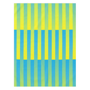 Blau-Gelbgrün gestreiftes Muster Tischdecke