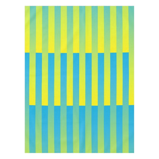 Blau-Gelbgrün gestreiftes Muster Tischdecke (Vorderseite)