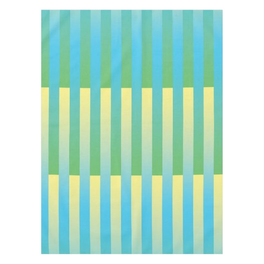Blau-Gelbgrün gestreiftes Muster Tischdecke (Vorderseite)