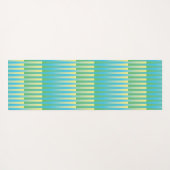 Blau-Gelbgrün gestreiftes Muster Yogamatte (Rückseite (Horizontal))