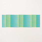 Blau-Gelbgrün gestreiftes Muster Yogamatte (Vorderseite (Horizontal))