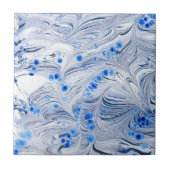 Blau gemarmorter Strudel Fliese (Vorderseite)