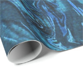 Blau-gemarmortes Papier-abstrakte Geschenkpapier (Rolleneckpunkt)