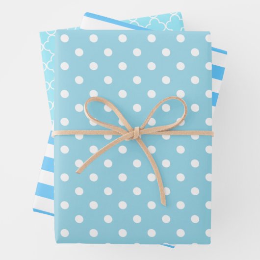 Blau Gemustert Geschenkpapier Set (Beispiel)