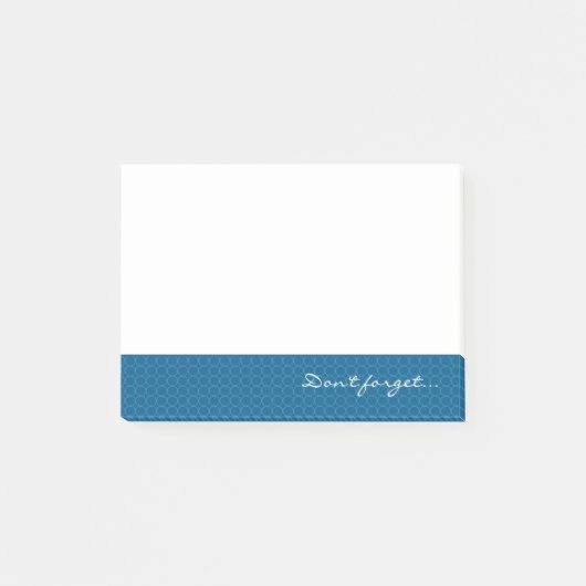 Blau gemustert Nicht vergessen Post-it Klebezettel (Vorderseite)