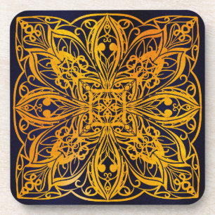 blau, geometrisch, Chakra, modern, Zen, Magnetismu Getränkeuntersetzer