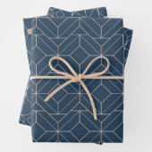 Blau + Geometrisch, nahtloses Muster Set 2 | Geschenkpapier Set (Beispiel)