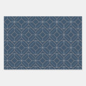 Blau + Geometrisch, nahtloses Muster Set 2 | Geschenkpapier Set (Vorderseite)