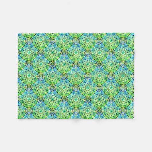 Blau geometrisch und braun Fleece Blanket (Vorderseite (Horizontal))