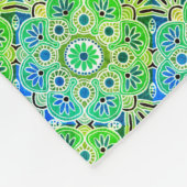 Blau geometrisch und braun Fleece Blanket (Ecke)