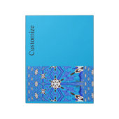 blau geometrisch weiß notizblock (Rotiert)