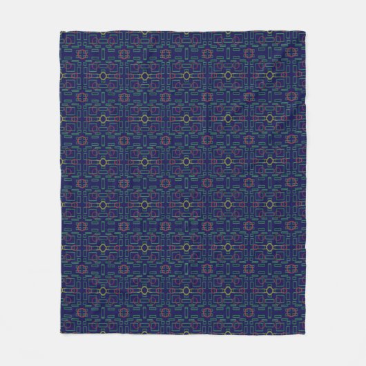 Blau geometrische Shuffle Fleece Blanket (Vorderseite)