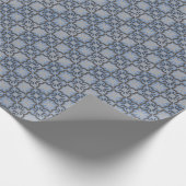 Blau-geometrisches marokkanisches Muster Geschenkpapier (Ecke)