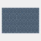 Blau + Geometrisches, nahtloses Muster Set 1 | Geschenkpapier Set (Vorderseite 3)