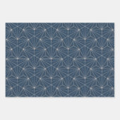 Blau + Geometrisches, nahtloses Muster Set 1 | Geschenkpapier Set (Vorderseite 2)