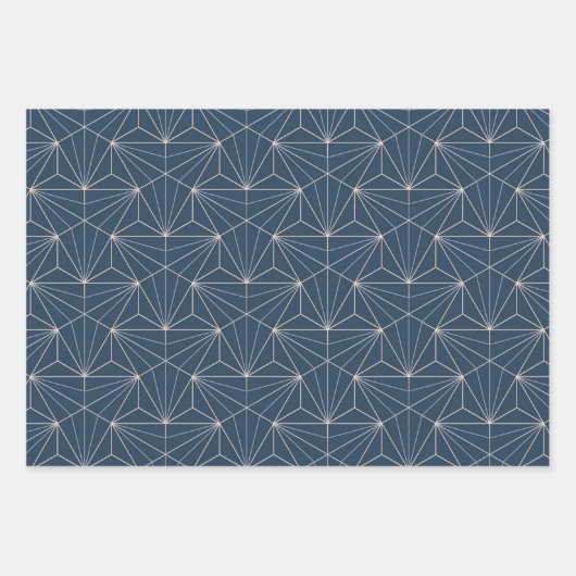 Blau + Geometrisches, nahtloses Muster Set 1 | Geschenkpapier Set (Vorderseite 2)
