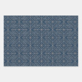 Blau + Geometrisches, nahtloses Muster Set 1 | Geschenkpapier Set (Vorderseite)