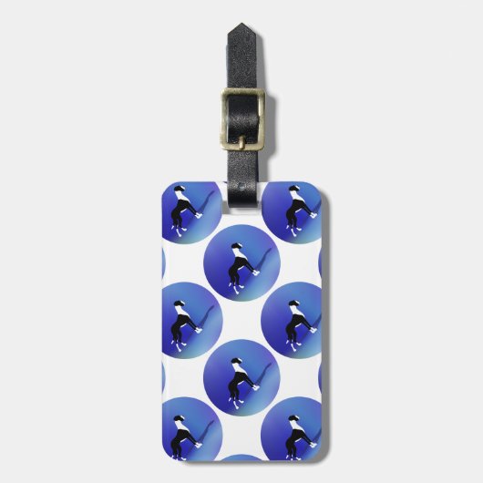 Blau Gepäckanhänger (Vorderseite vertikal)