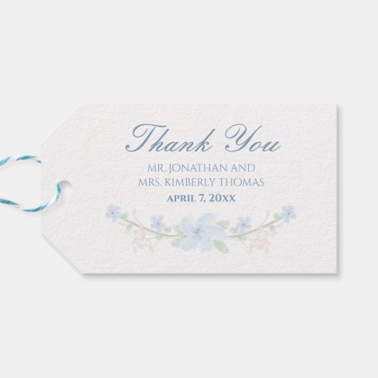 Blau Geschenkanhänger (Rückseite Horizontal)