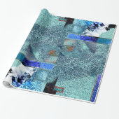 Blau Geschenkpapier (Ungerollt)
