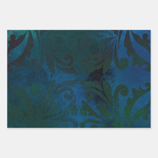 blau geschenkpapier set (Vorderseite 3)