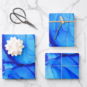 Blau Geschenkpapier Set