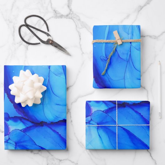 Blau Geschenkpapier Set (Vorderseite)