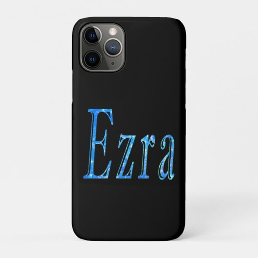 Blau gestalteter Name Ezra, Case-Mate iPhone Hülle (Rückseite)
