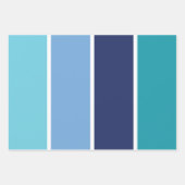 blau gestreift geschenkpapier set (Vorderseite 3)