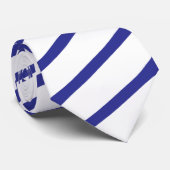 Blau gestreift in Weiß Krawatte (Gerollt)