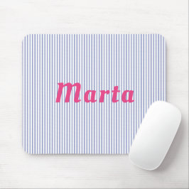 blau gestreift mit rosa Mousepad