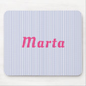 blau gestreift mit rosa Mousepad (Vorne)