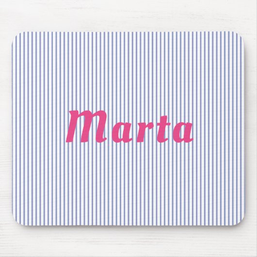 blau gestreift mit rosa Mousepad (Vorne)